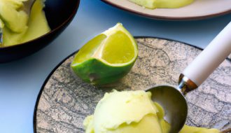 Crème glacée à l'avocat et au citron vert : une délicieuse création glacée.