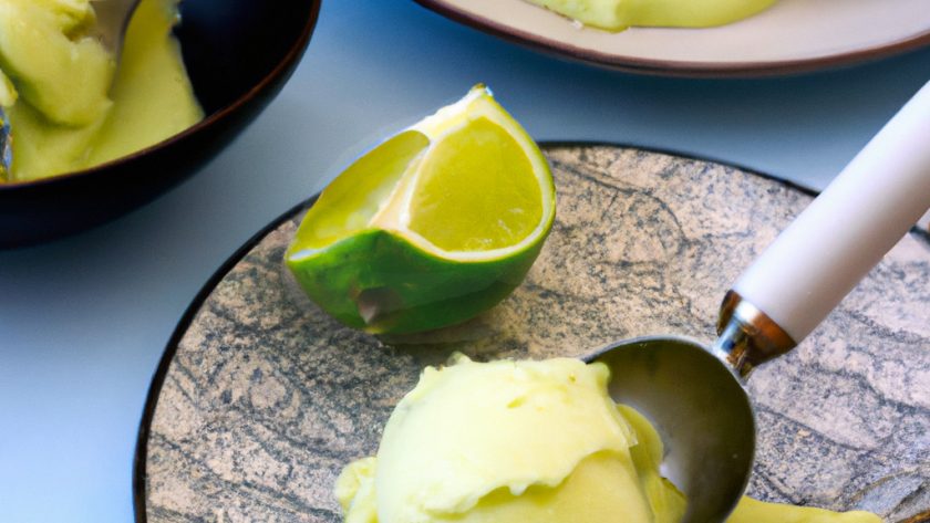 Crème glacée à l'avocat et au citron vert : une délicieuse création glacée.